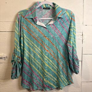 David Cline Multicolor Striped Button Down Shirt
